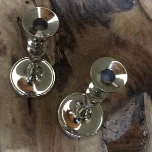 Pier one candle holder silver tone shabby chic art project equestrian decor